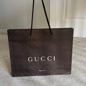 Gucci Dark Brown Logo Shopping Bag